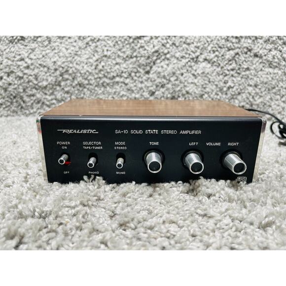 Realistic SA 10 Solid State Stereo Amplifier Brown Black Model 31 1982B 12W - Picture 3 of 15